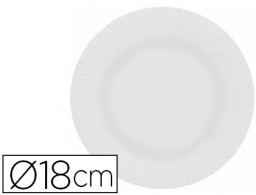 100 platos papel reciclable blanco ø18cm.